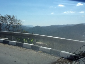 mts. in the distance as we round one of the 762 curves on the road to Pai.